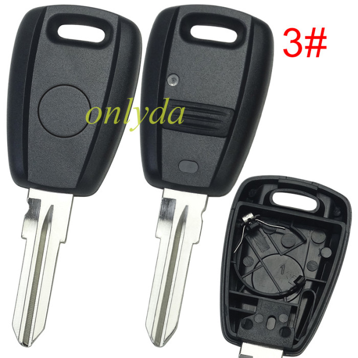 For Fiat remote key blank & 1 button with badge（can put TPX long chip), pls choose model