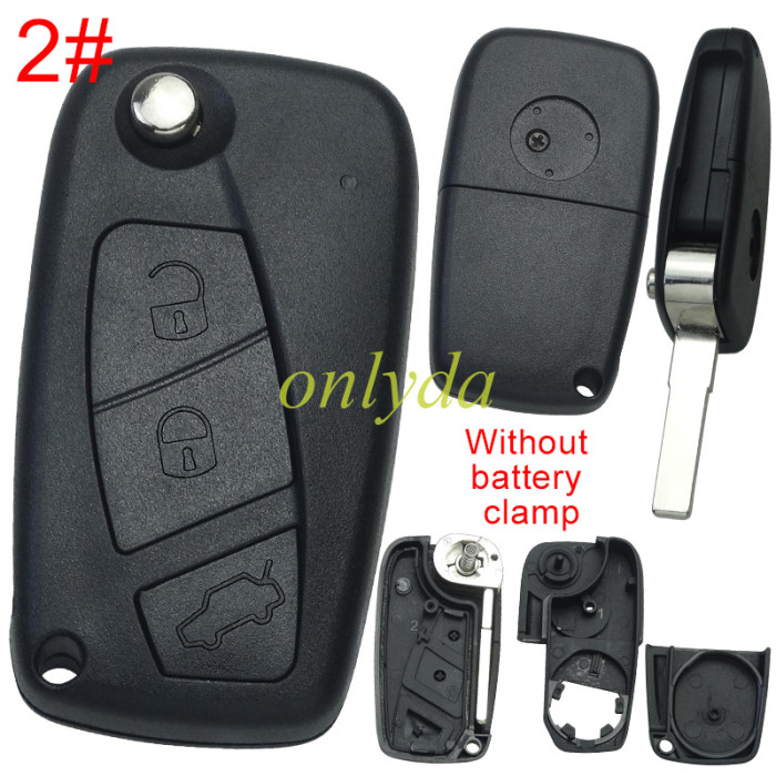 For Fiat  remote key blank without battery clamp with badge , pls choose model .