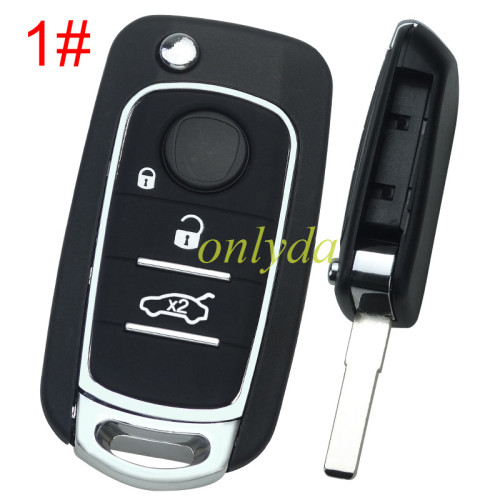 For Fiat 500X 2/3 button  flip Remote Key blank  with SIP22 blade with badge, pls choose button