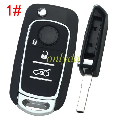 For Fiat 500X 2/3 button  flip Remote Key blank  with SIP22 blade with badge, pls choose button