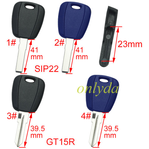 For Fiat remote key blank & 1 button with SIP22/GT15R blade（can put TPX long chip)， pls choose model