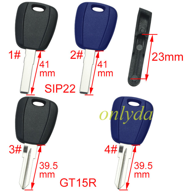 For Fiat remote key blank & 1 button with SIP22/GT15R blade（can put TPX long chip)， pls choose model