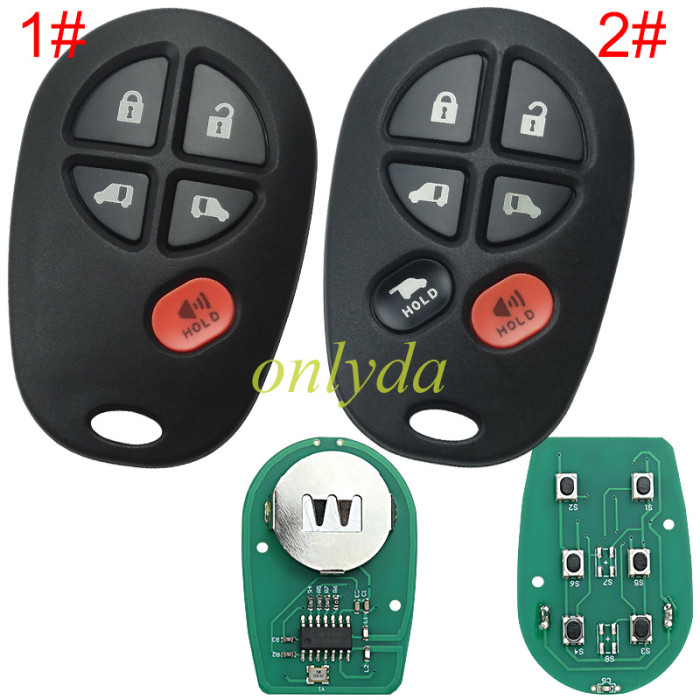 For Toyota   remote key with 315mhz  ID:GQ43VT20T IC:1470A-1T MEX:RLVTR5002-562 P/N: 89742-AA040 Tundra SEQUOIA 2005-2008 Avalon 2004-2008 Solara