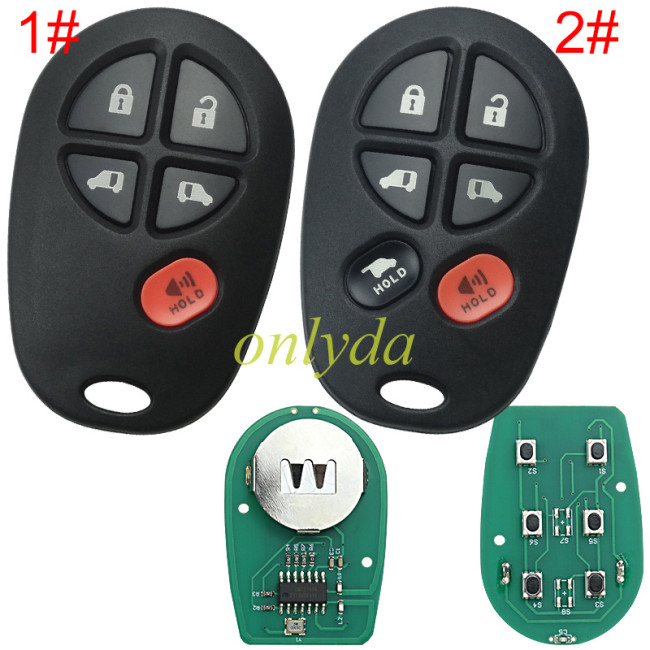 For Toyota remote key with 315mhz ID:GQ43VT20T IC:1470A-1T MEX:RLVTR5002-562 P/N: 89742-AA040 Tundra SEQUOIA 2005-2008 Avalon 2004-2008 Solara