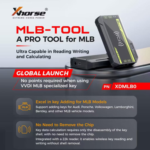 2024 Xhorse XDMLB0 VVDI MLB Tool Global Version Add Key VAG MLB No Need to Remove Chip Works with VVDI2 VVDI Key Tool Plus