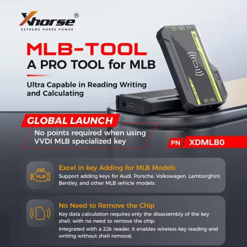 2024 Xhorse XDMLB0 VVDI MLB Tool Global Version Add Key VAG MLB No Need to Remove Chip Works with VVDI2 VVDI Key Tool Plus