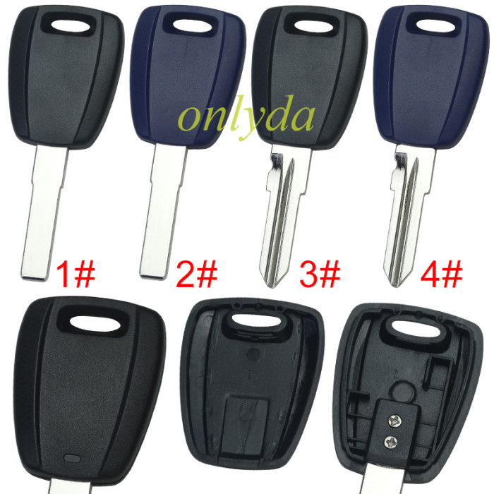 For Fiat transponder key blank-without badge（can put TPX long chip)， pls choose model