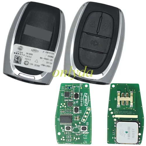 original Remote Control Key for Chevrolet S10 Max 2023 Proximity 3 Button 433mhz 47 CHIP HITAG3 7952