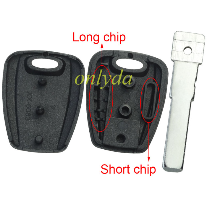 Super Stronger GTL shell  Fiat transponder key blank with SIP22/DT15R/GT10 blade, There are two chip slots （can put TPX long chip and short chip),  Pls choose model .