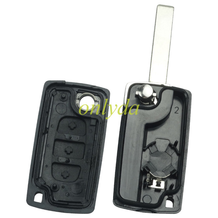 Super Stronger GTL shell  Fiat 3 buton remote key blank with battery clamp without badge, pls choose blade