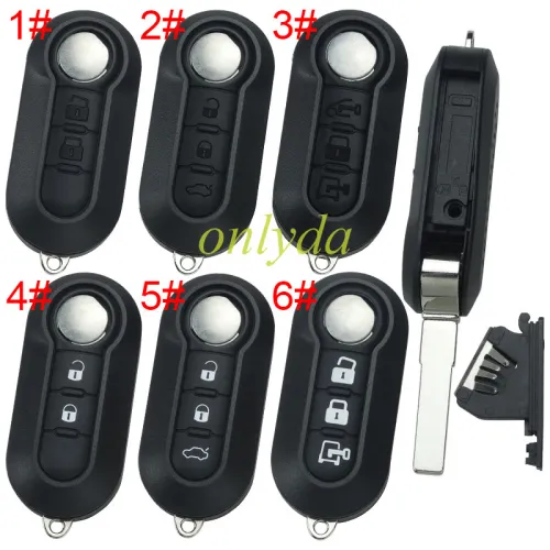 For Fiat 2/3 button remote key blank , pls choose model  (There are two types: with black cap OR with badge, please make note)