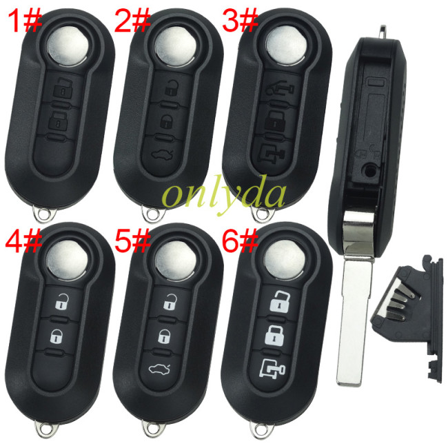 For Fiat 2/3 button remote key blank , pls choose model  (defult without black cap, if need the black cap, pls leave notes)