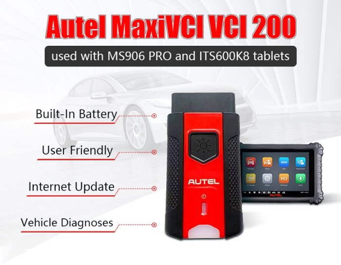 Autel MaxiVCI VCI 200 Bluetooth Used With Diagnostic Tablets MS906 PRO ITS600K8 and KM100