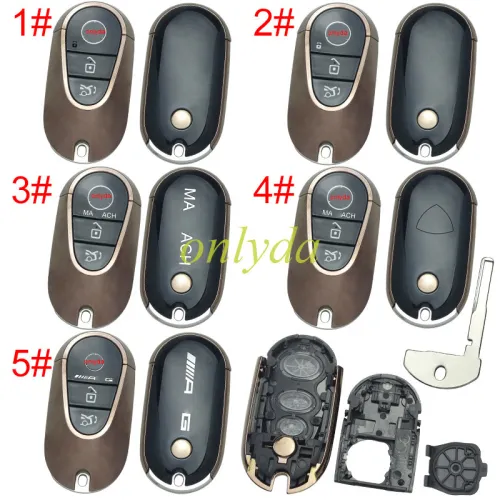 For Benz 3 button remote key shell with badge,golden color, pls choose model .