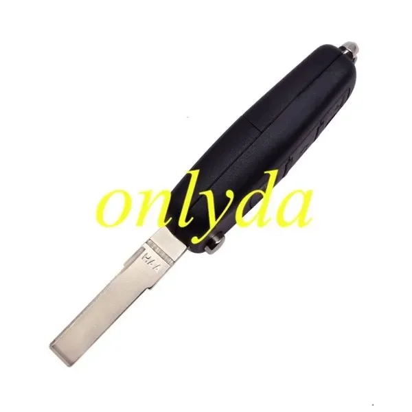 Flip Key for Volkswagen Touareg/ Phaeton 3 button remote with 315MHZ/434MHZ with 7947 chip7946A/7947A HITAG2 46 chip  Blade signature:HU66  Immobiliser System:KESSY Part No: 3D0959753AK/ 3D0959753AA/ 3D0959753AM