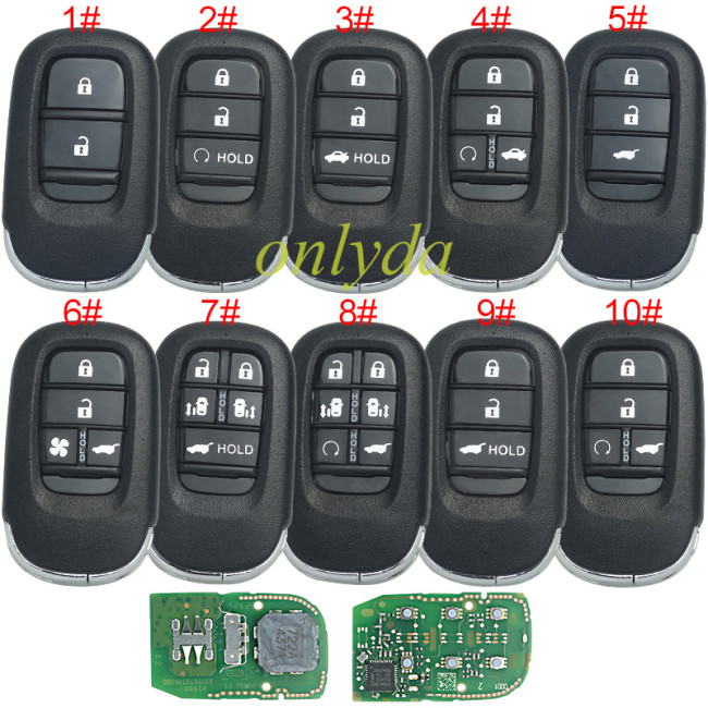 original HONDA OEM Board Smart Prox Remote Key Fob for Honda Accord CIVIC 2022 2023 KR5TP-4  4A 433MHZ/313.8MHZ for2022 remote key, pls choose mhz