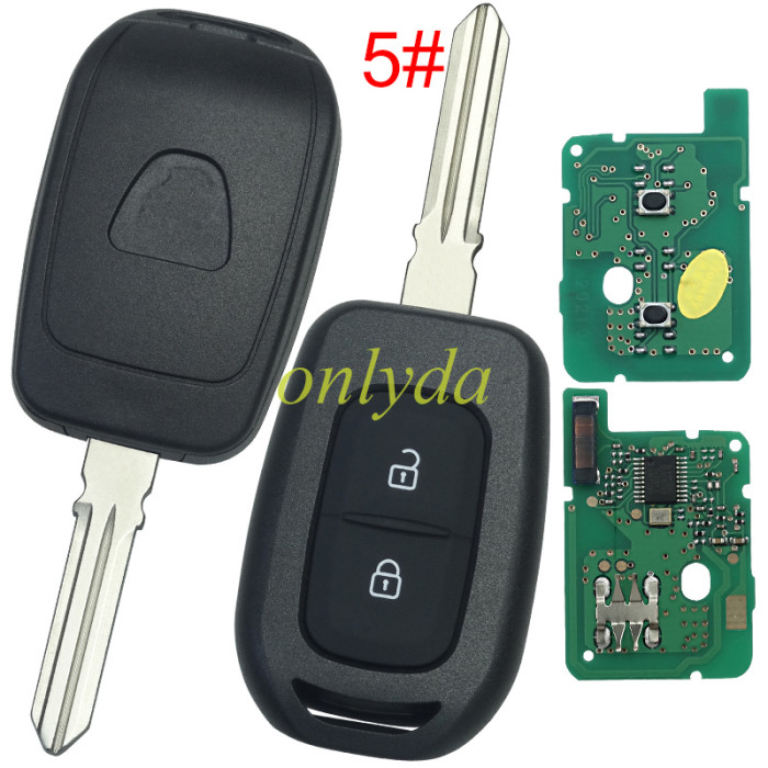 For Renault 2 button remote key with PCF7961M(HITAG AES) chip，434mhz  FSK ，please choose the blade