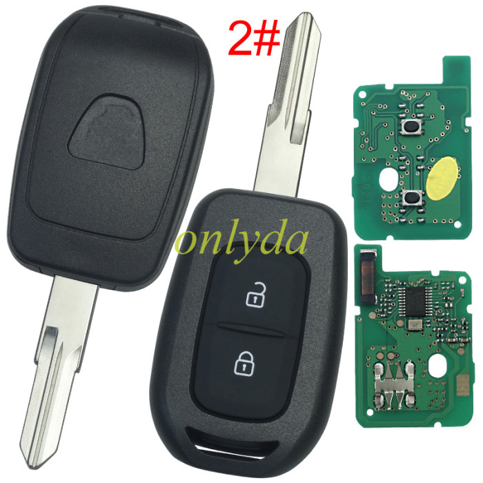 For Renault 2 button remote key with PCF7961M(HITAG AES) chip，434mhz  FSK ，please choose the blade