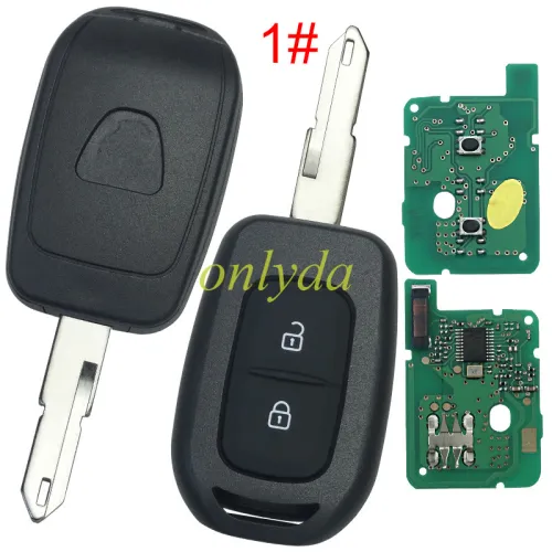 For Renault 2 button remote key with PCF7961M(HITAG AES) chip，434mhz  FSK ，please choose the blade