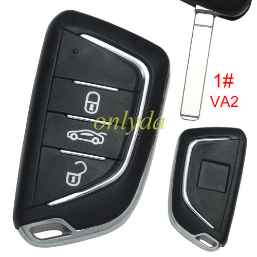 For Peugeot modified key shell 3 button , with badge place, With battery holder, pls choose blade