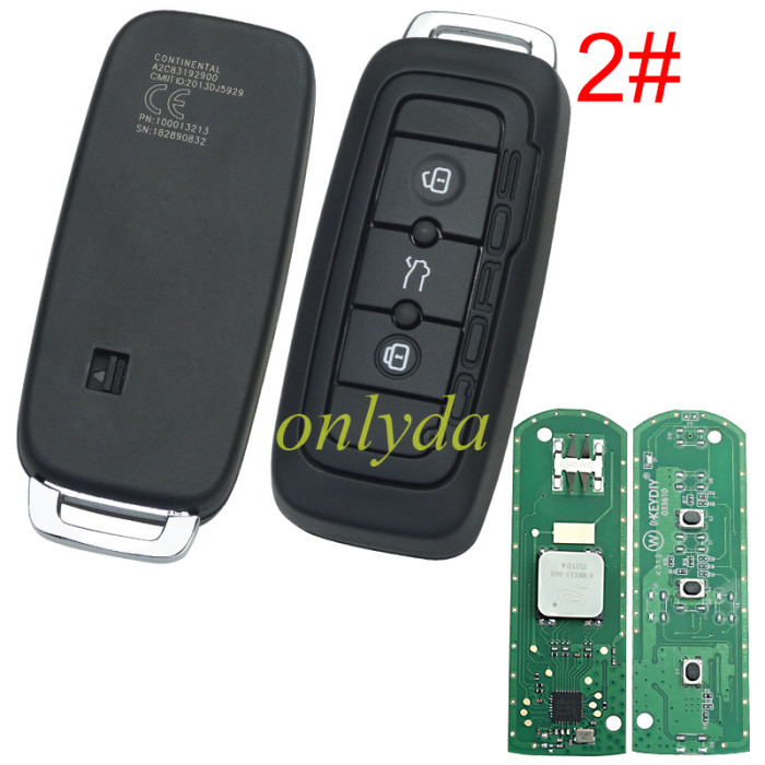 KEYDIY Remote key  3button ZB44-3 smart key for KDX2 and KD MAX ， pls choose model