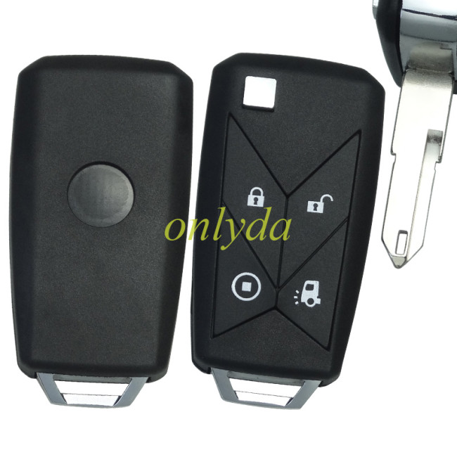 For Renault remote key shell with 4 button with badge，with blade