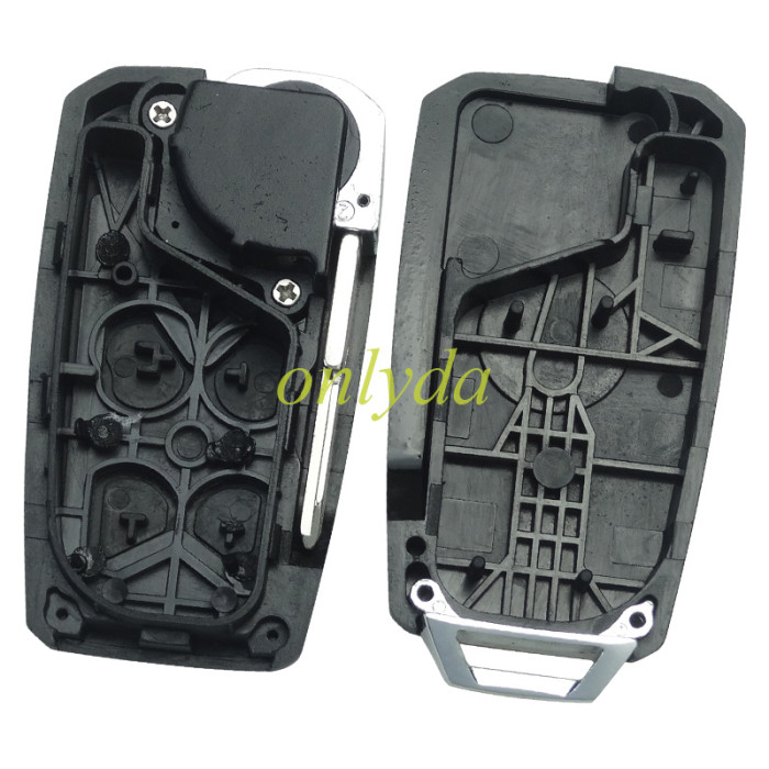 For Renault remote key shell with 4 button with badge，with blade
