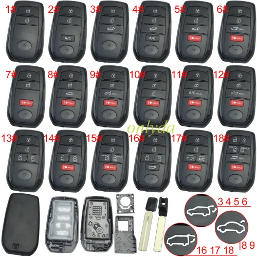 For Toyota  remote key blank, pls choose button