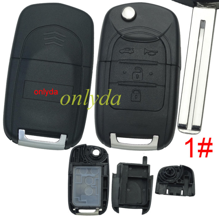 For Chevrolet 4 button remote key shell with cross badge, pls choose the blade