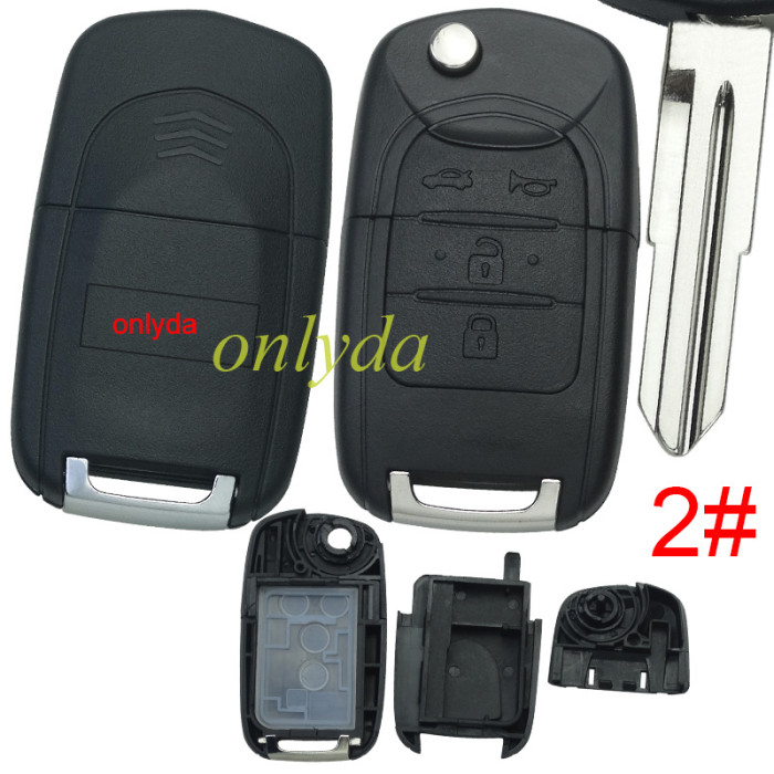For Chevrolet 4 button remote key shell with cross badge, pls choose the blade