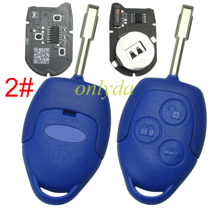 For Ford Transit blue remote key new version Black PCB with 434mhz with 4D63 chip FCCID:6CIT15K601 AG AG， without badge