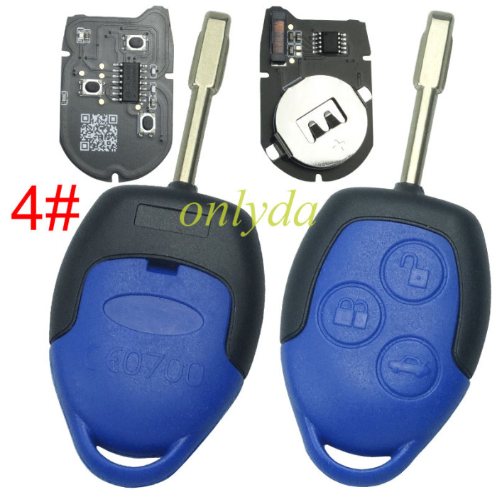 For Ford Transit blue remote key new version Black PCB with 434mhz with 4D63 chip FCCID:6CIT15K601 AG AG， without badge