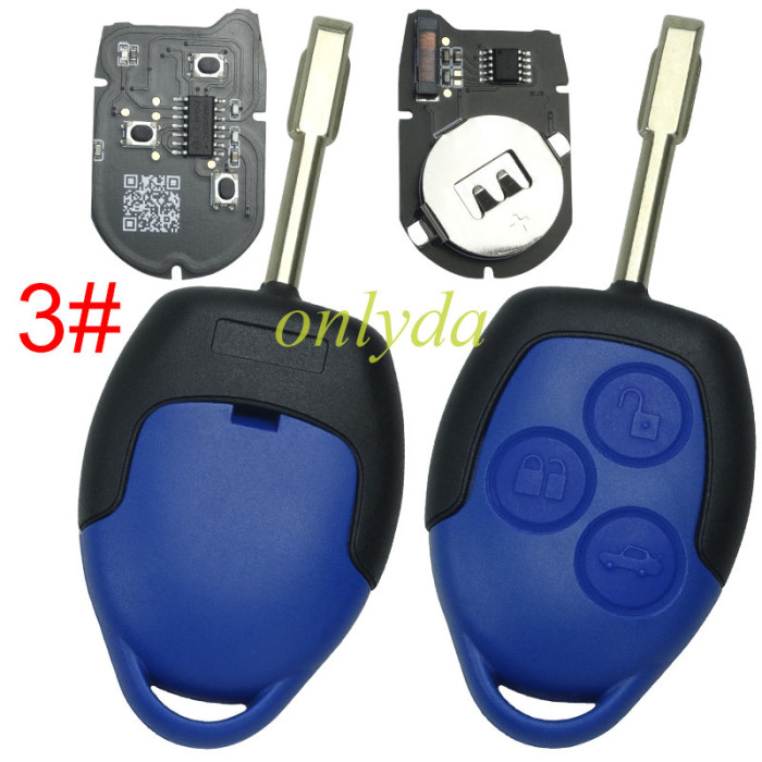 For Ford Transit blue remote key new version Black PCB with 434mhz with 4D63 chip FCCID:6CIT15K601 AG AG， without badge
