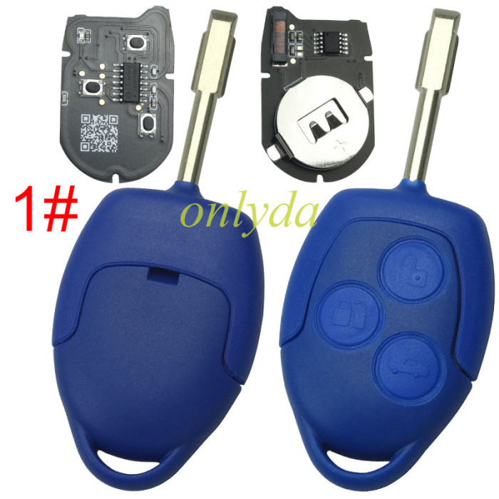 For Ford Transit blue remote key new version Black PCB with 434mhz with 4D63 chip FCCID:6CIT15K601 AG AG， without badge