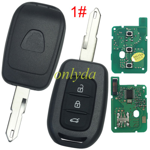 For Renault  Dacia 3 button remote key with PCF7961M(HITAG AES) 4A chip，434mhz  FSK ， blade VA2 please choose the button
