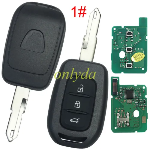 For Renault  Dacia 3 button remote key with PCF7961M(HITAG AES) 4A chip，434mhz  FSK ， blade VA2 please choose the button