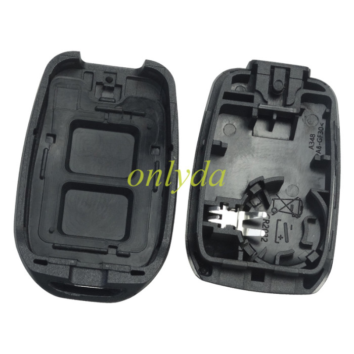 For Renault  Dacia 2 button remote key blank with badge with battery clamp