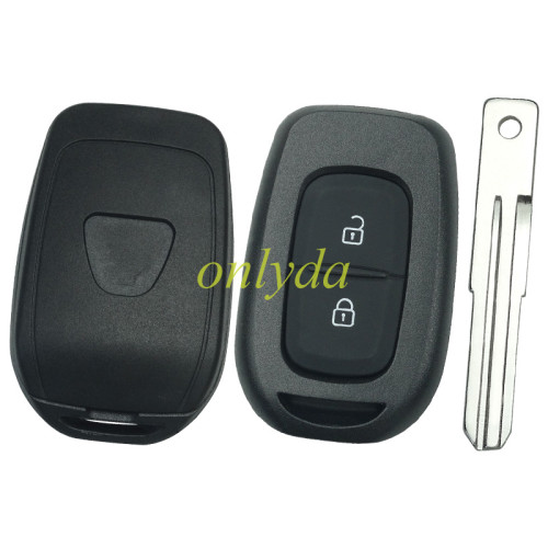 For Renault  Dacia 2 button remote key blank with badge with battery clamp