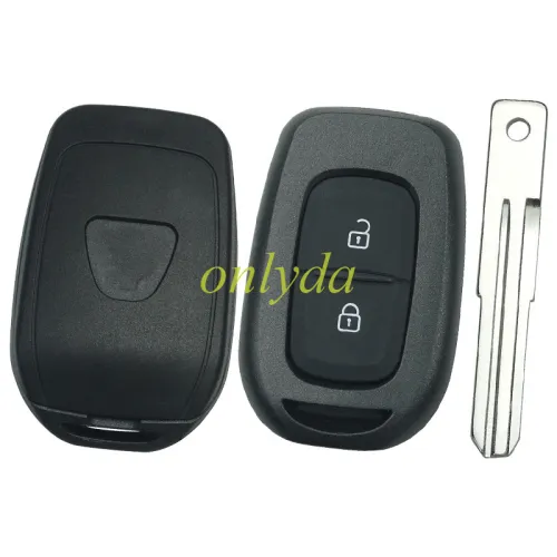 For Renault  Dacia 2 button remote key blank with badge with battery clamp