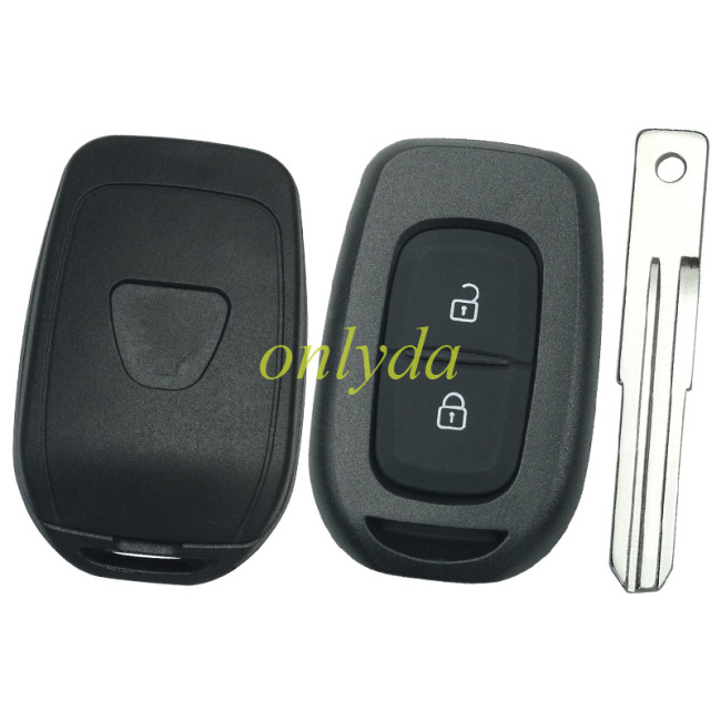 For Renault  Dacia 2 button remote key blank with badge with battery clamp