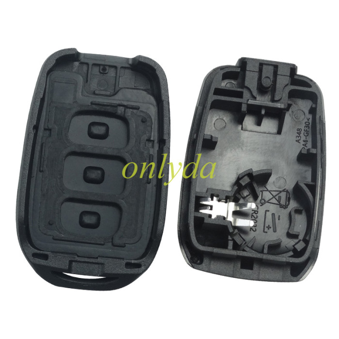 For Renault  Dacia 3 button remote key blank with badge with battery clamp