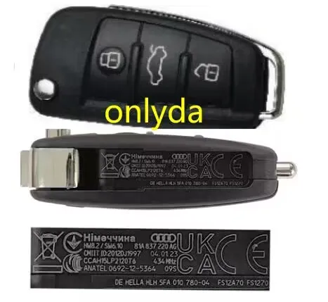 GENUINE remote Audi FOB 2020- 2023A1Q2Q3TP25MQB483 Button EM remote control NON Keyless Go 81A837220AG 434MHZ 2012DJ1997