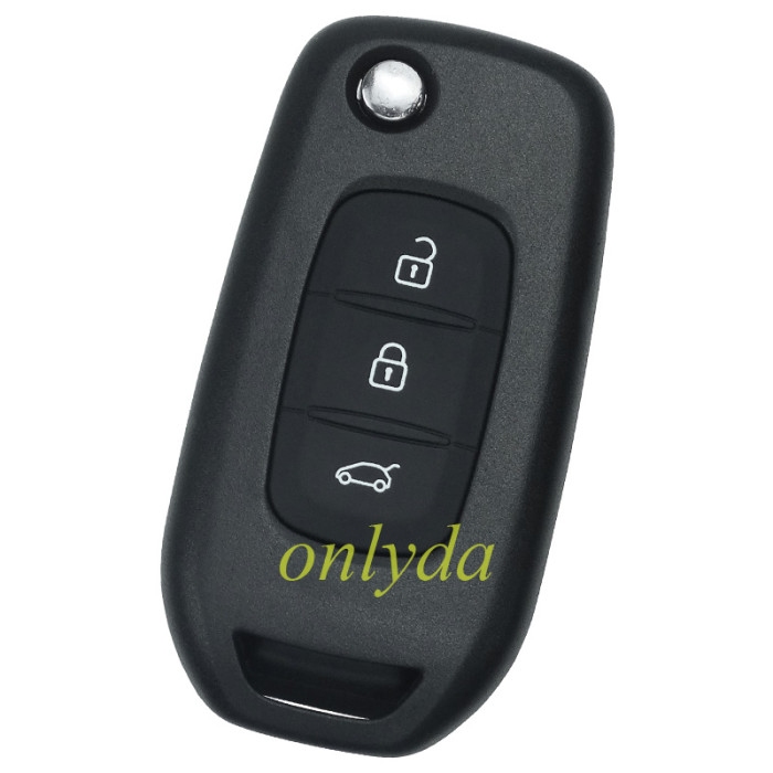 For Renault 3 button flip remote key blank, with badge