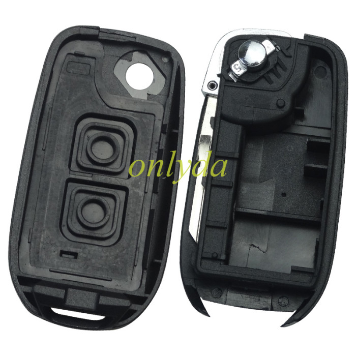 For Renault 2 button flip remote key blank, with badge