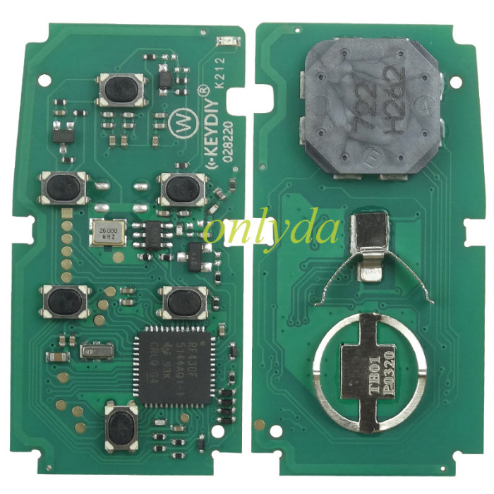 KEYDIY TB01-5 KD Smart Key Universal Remote Control With 8A/Toyota H chip ,please choose the key shell