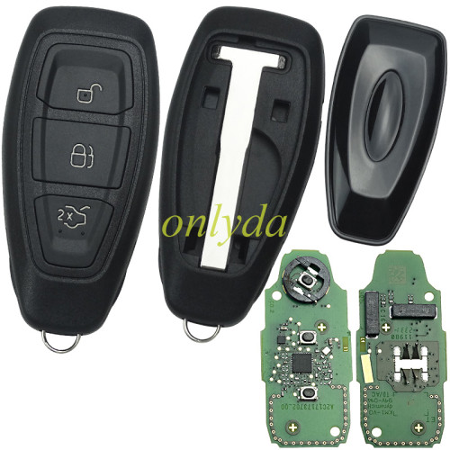 For Ford 3 button  Keyless remote key  with NCF297XV  /Hitag pro/ ID49 chip 434mhz Model - FIESTA VII 2021+ Part number - A2C17105200 K1BT-15K601-AD Original PCB+ aftermarket shell