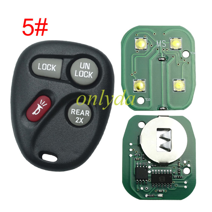 Remote  control Chevrolet Cadillac Buick 2B 2+1B/3+1B 315mhz FCC ID AB0150T For Buick LESABRE 2001-2005 For Cadillac DEVILLE 2001-2005