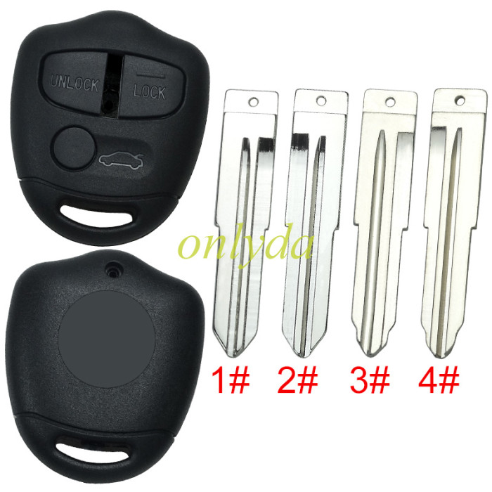 For Mitsubish 3 button remote key blank , with bagde , pls choose blade