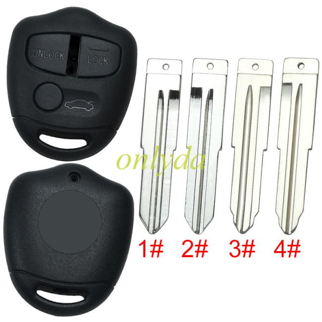 For Mitsubish 3 button remote key blank , with bagde , pls choose blade