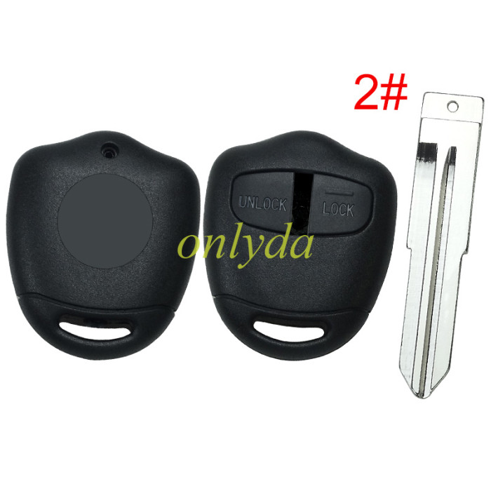 For Mitsubish 2 button remote key blank， with badge  ,pls choose blade